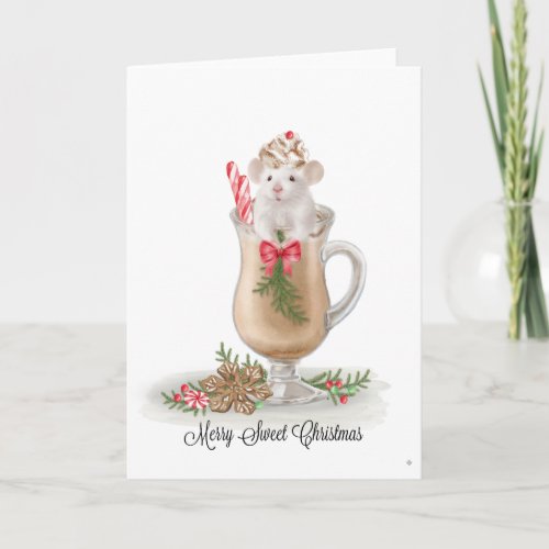 Modern vintage Hot Cocoa Christmas Greeting card