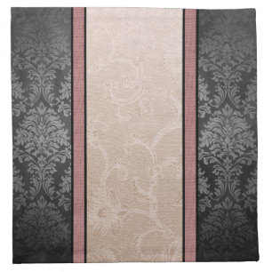 Modern Vintage Inspired Floral Fabric Stripes Cloth Napkin