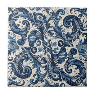Modern vintage Italian floral pattern#12 Ceramic Tile