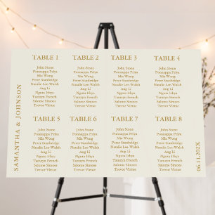Modern Vintage Ivory Wedding Seating Chart Foam Board