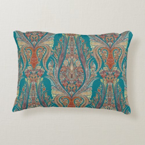 Modern Vintage Kashmir Paisley Shawl Patterned Decorative Pillow