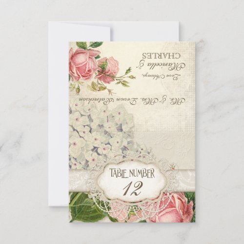 Modern Vintage Lace Tea Stained Hydrangea n Roses