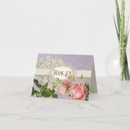 Modern Vintage Lace Tea Stained Hydrangea n Roses Announcement