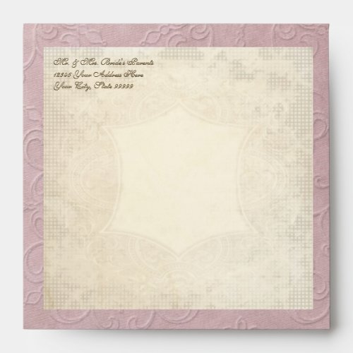 Modern Vintage Lace Tea Stained Hydrangea n Roses Envelope
