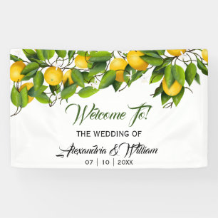 Modern Vintage Lemon Fruit Wedding Banner