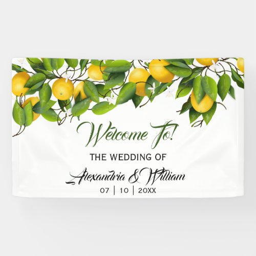 Modern Vintage Lemon Fruit  Wedding Banner