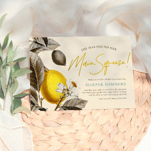 Modern Vintage Lemon Main Squeeze Bridal Shower Invitation