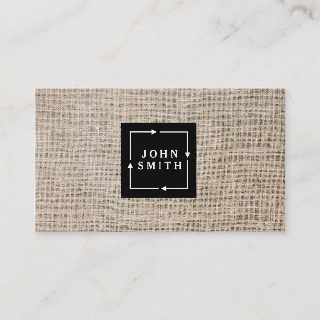 Modern Vintage Linen Business Card (Front)