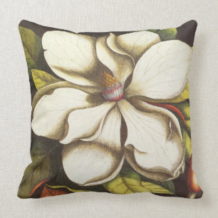 modern vintage magnolia throw pillow