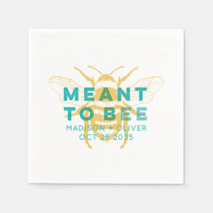 Modern Vintage Meant To Bee Wedding Thank You Napkins