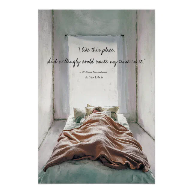 Cozy Quote Poster – Modern Vintage Shakespeare-Inspired Wall Art