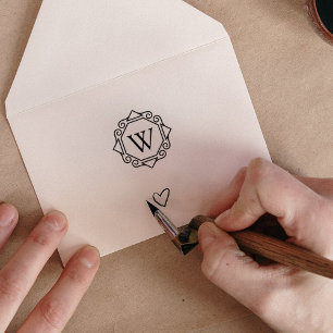 Modern Vintage Monogram Rubber Stamp