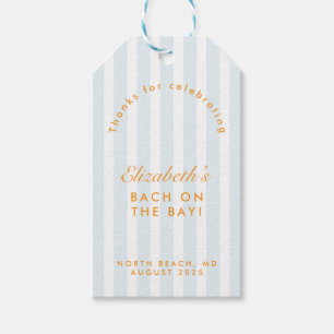 Modern Vintage Orange & Blue Bachelorette Gift Tags