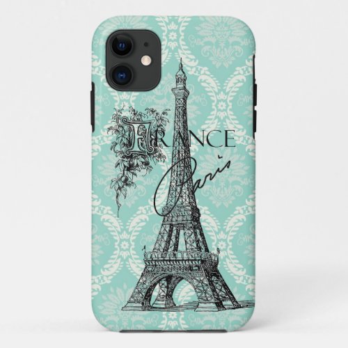 Modern Vintage Paris Eiffel Tower iphone 5 case