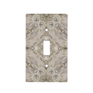 modern vintage paris fashion elegant grey beige  light switch cover