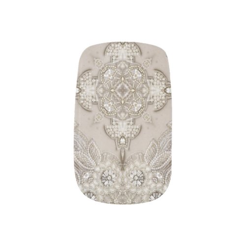 modern vintage paris fashion elegant grey beige  minx nail wraps