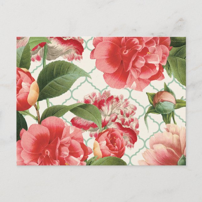 modern vintage peony postcard (Front)