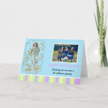 Modern vintage personalized Easter Angel Greeting