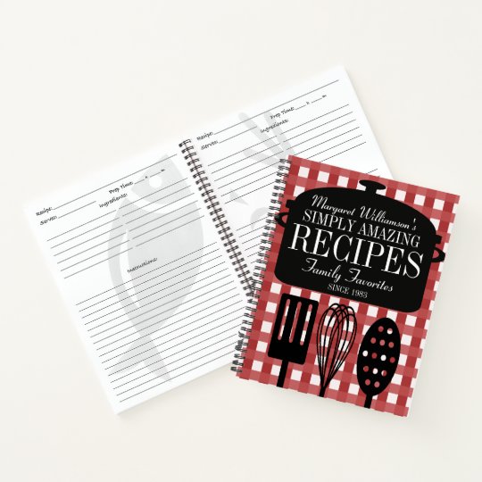 Modern Vintage Personalized Recipe Notebook | Zazzle.com
