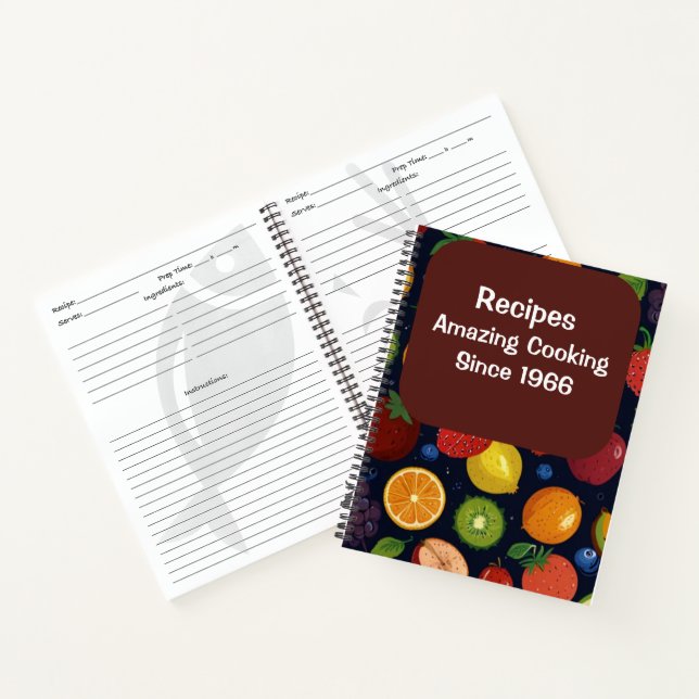 "Modern Vintage Personalized Recipe Notebook" Notebook (Inside)