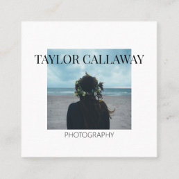 Modern Vintage Photography Image Square Business Card