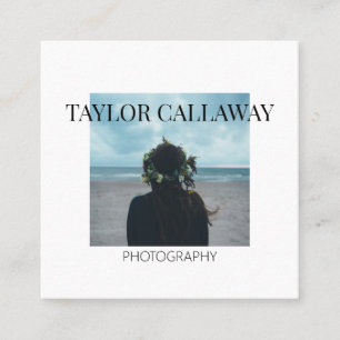 Modern Vintage Photography Image Square Business Card