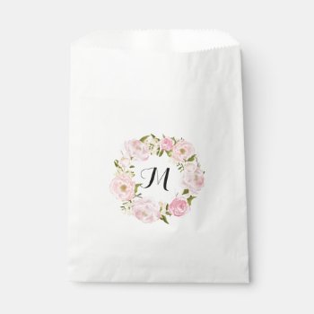 Modern Vintage Pink Floral Personalized Wedding Favor Bag by Jujulili at Zazzle