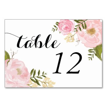 Modern Vintage Pink Floral Wedding Table Number by Jujulili at Zazzle