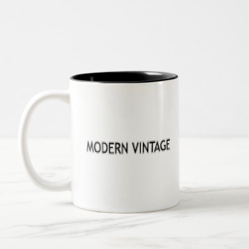 Modern vintage pixel style phrase Two_Tone coffee mug