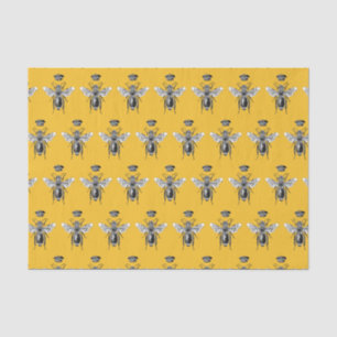 Modern Vintage Queen Bee Crown Yellow Tissue Paper