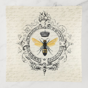 Modern Vintage Queen Bee square glass tray