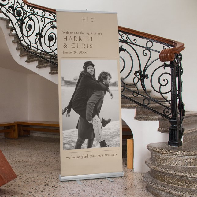 Modern Vintage Rehearsal Dinner Retractable Banner (Creator Uploaded)