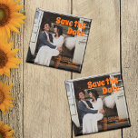 Modern Vintage Retro Bold Typography Photo Wedding Magnet<br><div class="desc">Modern Vintage Retro Bold Typography Photo Wedding Save The Date magnet. Fun,  nostalgic,  vintage style photo wedding save the date. Perfect for unique,  fun,  and quirky couples planning a simple wedding or forest wedding. Bold retro font typography.  Custom inquires: info@pgcodesigns.com</div>