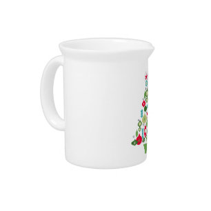 modern vintage retro christmas tree beverage pitcher