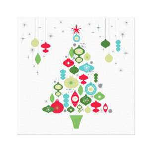 Modern Christmas Tree Canvas Art Prints Zazzle