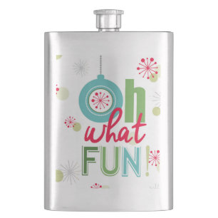 modern vintage retro Christmas typograpahy phrase Hip Flask