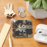 Modern Vintage Retro Love Typography 4 Photo Keychain<br><div class="desc">Modern Vintage Retro Love Typography 4 Photo keychain. Perfect for couples valentines day gifts, valentines cards, anniversary cards, and more! Change the vintage retro style "LOVE" letters to any color you want! Insert 4 of your own photos and personalize with names and date. Use the photo filters in the edit...</div>