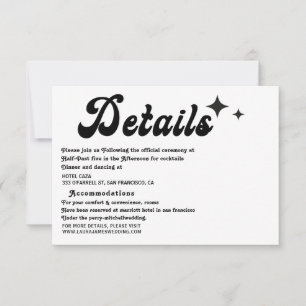 Modern Vintage retro script Wedding Enclosure RSVP Card