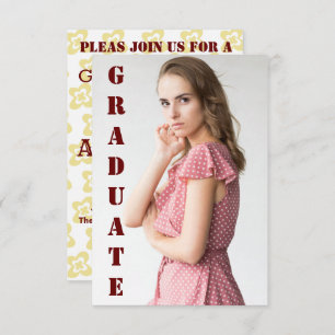 Modern vintage romantic a graduation floral 1960s RSVP card