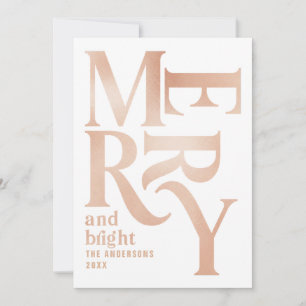 Modern vintage rose gold typography Chritsmas Announcement