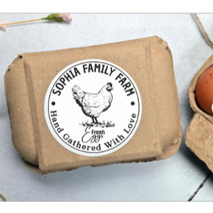 Modern Vintage Round Personalized Farm Owner Name Classic Round Sticker