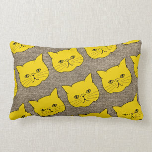 Modern Vintage Rustic Exotic Cat Lumber Pillow