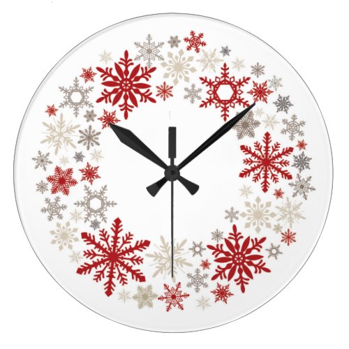 Modern vintage rustic snowflake wreath |monogram wall clocks