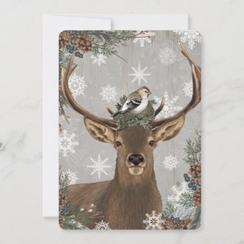 Modern Vintage Rustic Woodland Winter Deer by GIFTSBYHEATHERMYERS at Zazzle