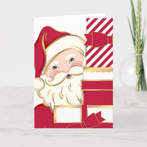 Modern vintage Santa Claus Christmas greeting card