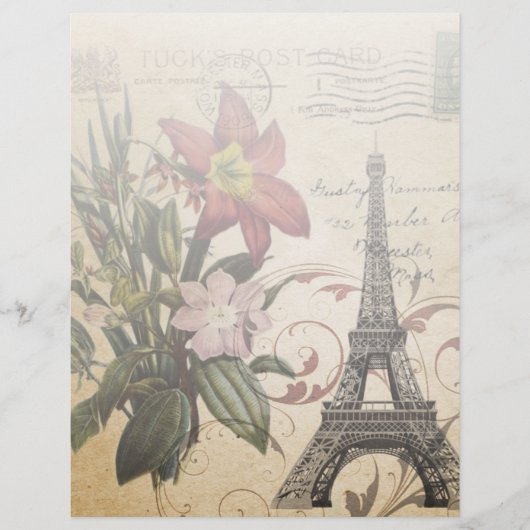 modern vintage scripts lily Paris Eiffel Tower (Front)