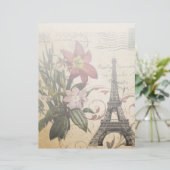 modern vintage scripts lily Paris Eiffel Tower (Standing Front)