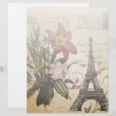 modern vintage scripts lily Paris Eiffel Tower (Front/Back)