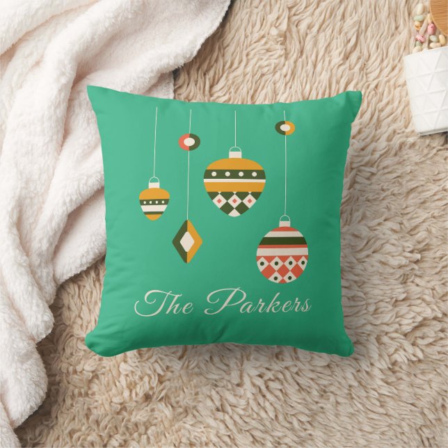 Modern Vintage Simple Christmas Throw Pillow (Blanket)