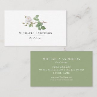 Modern Vintage Simple Floral White Rose